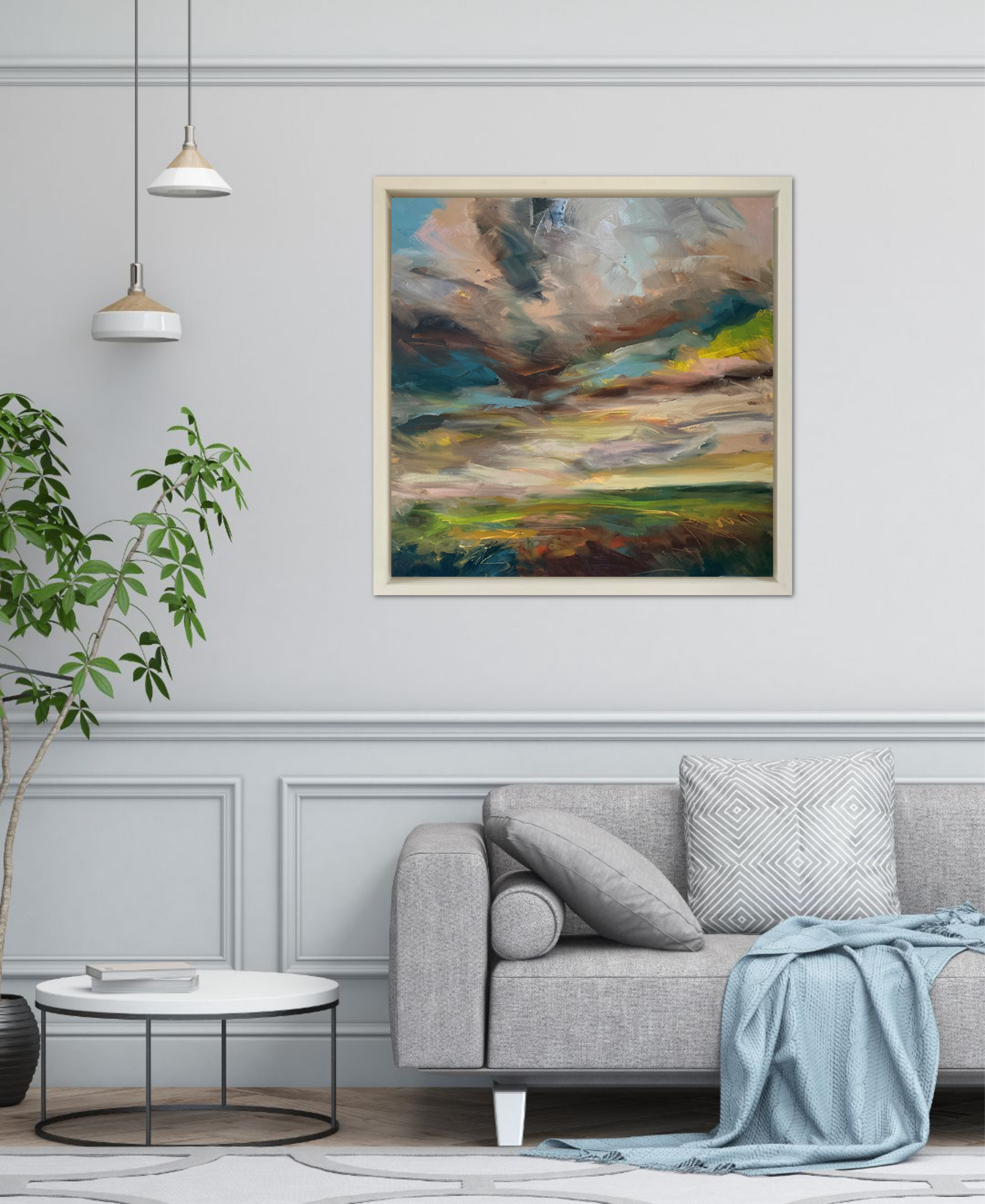 Alive Original Oil Landscape Painting In Room Setting 3