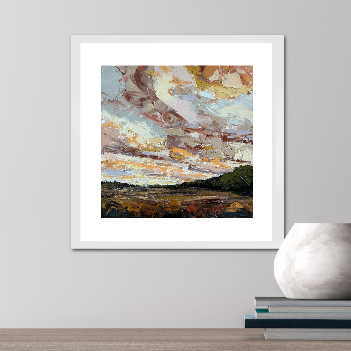 Autumn_s Dance Original Oil Landscape Palette Knife Painting In Room 2