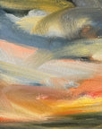 Blazing Light Original Oil On Paper Landscape Painting Detail 1