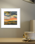 Blazing Light Original Oil On Paper Landscape Painting In Room Setting 2