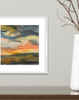 Blazing Light Original Oil On Paper Landscape Painting In Room Setting 3