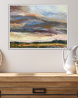 Blustery Day In Autumn Original Oil Landscape Painting In Room Setting 1
