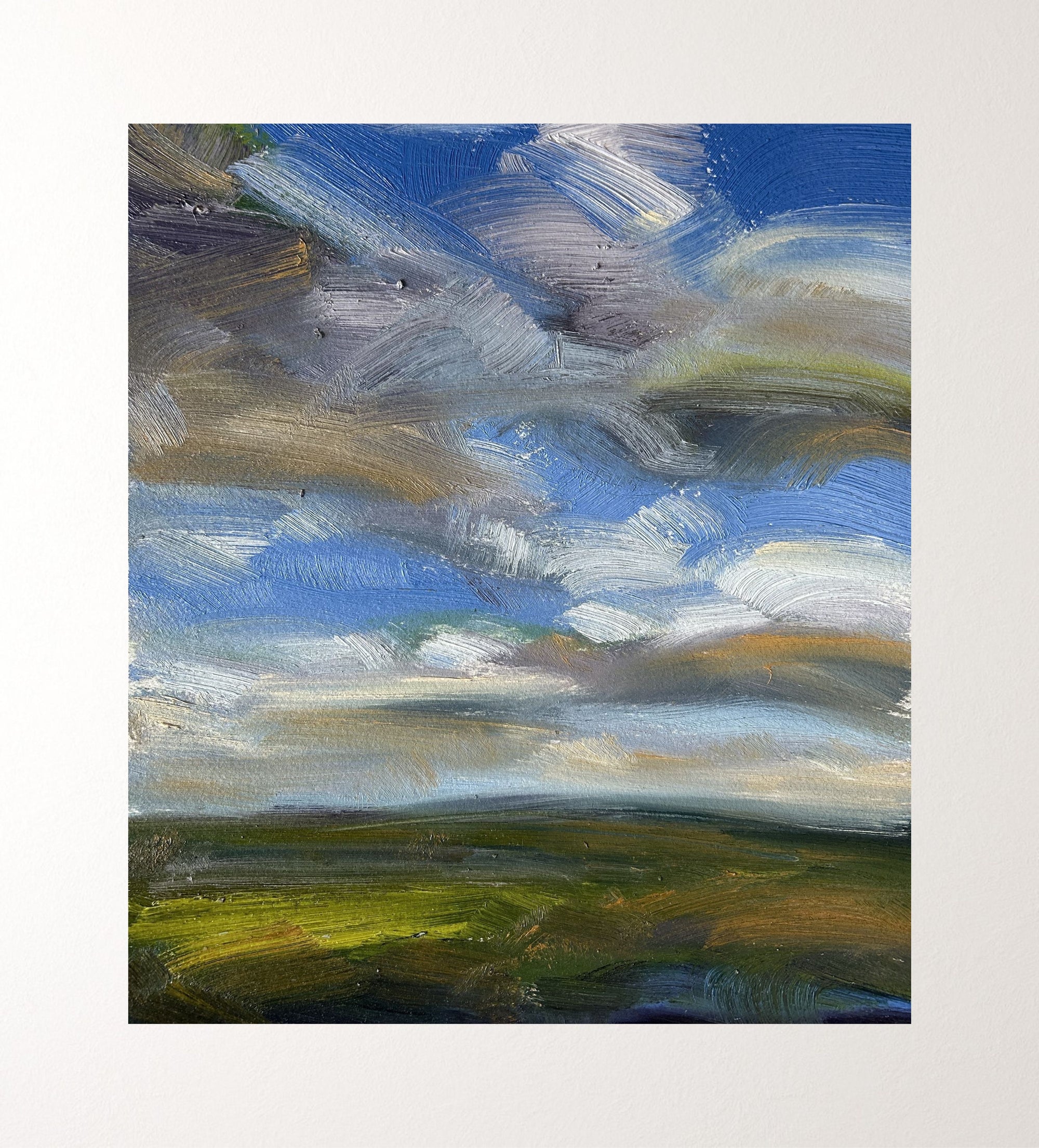 Breathe Deeply Oil On Paper Landscape Painting In Mount