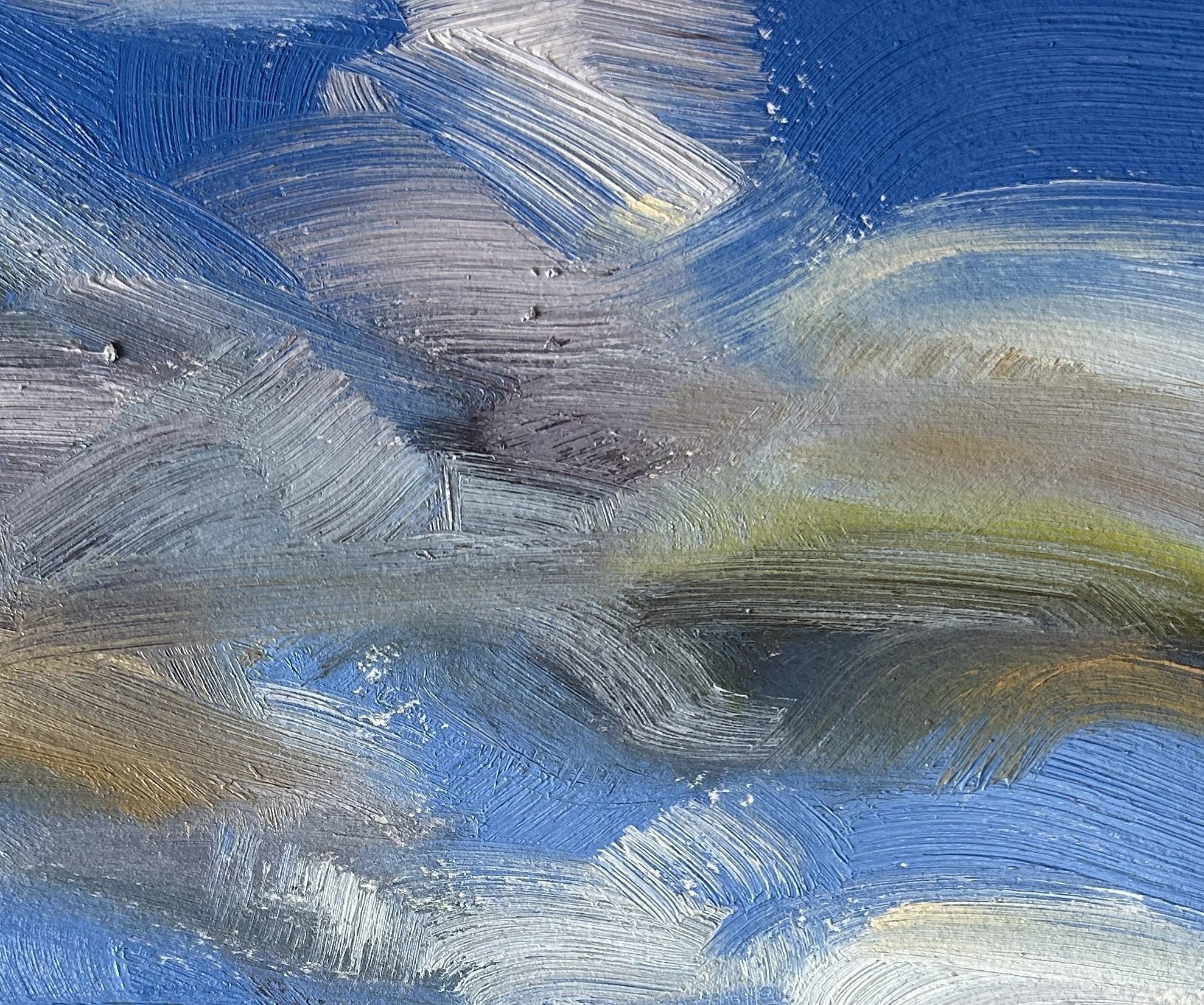 Breathe Deeply Original Oil On Paper Landscape Painting Detail 1