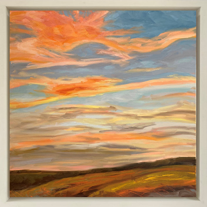 Burning Bright Original Oil Landscape Painting In Frame