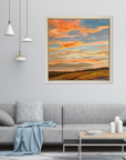 Burning Bright Original Oil Landscape Painting In Room Setting 3