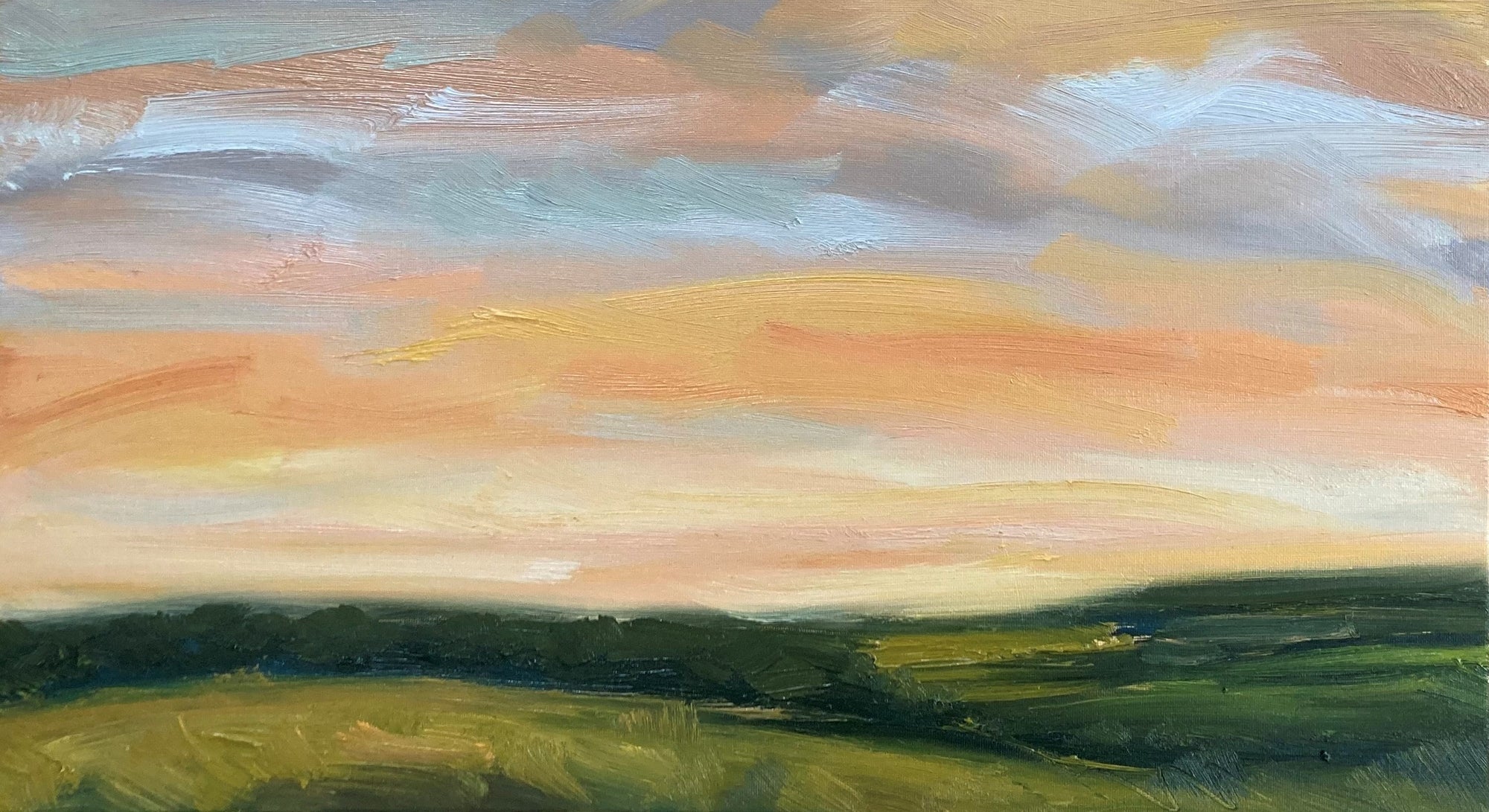 Candy Clouds Original Oil Landscape Painting Detail 1