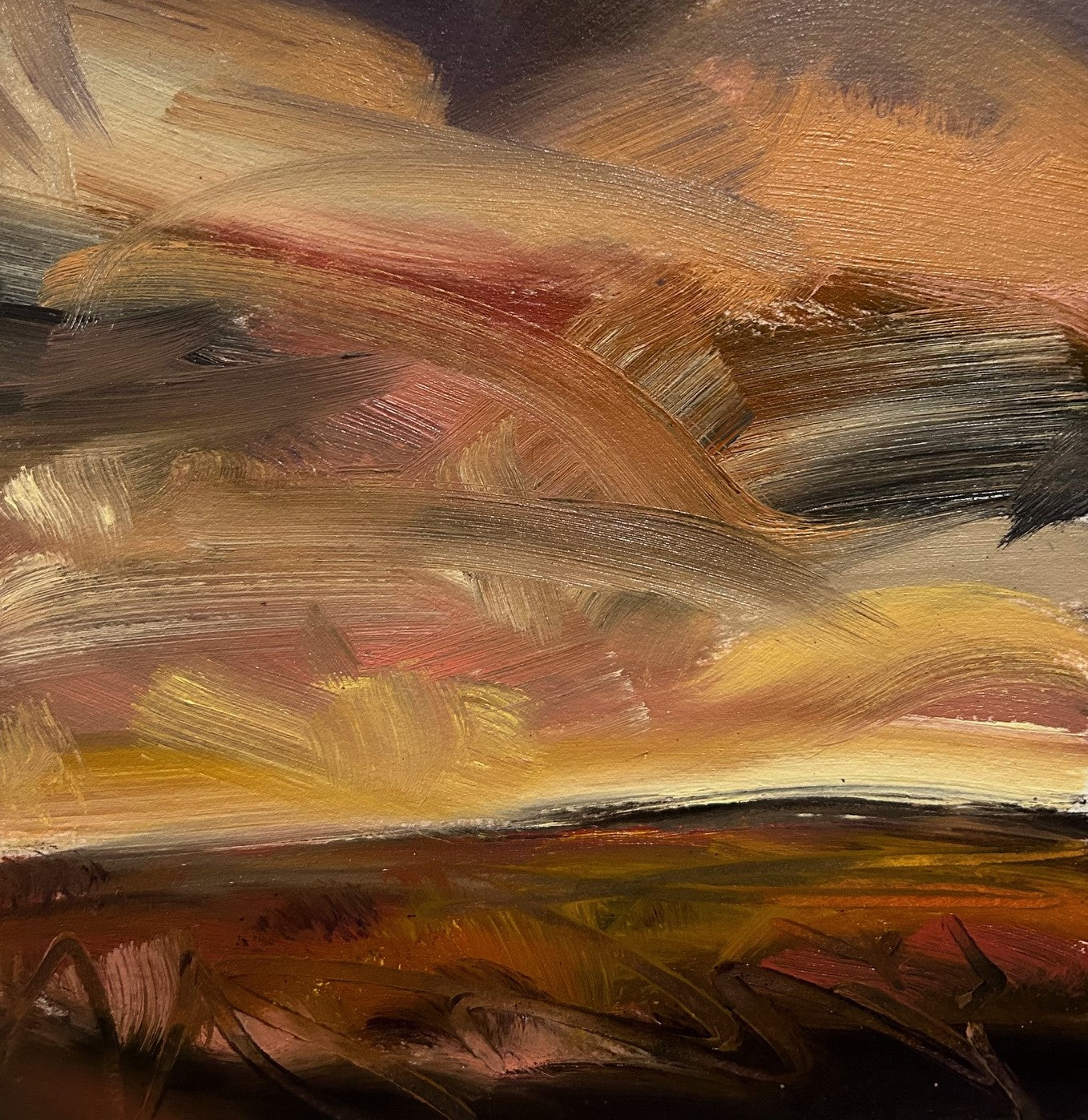 Dancing Light Original Oil On Paper Landscape Painting