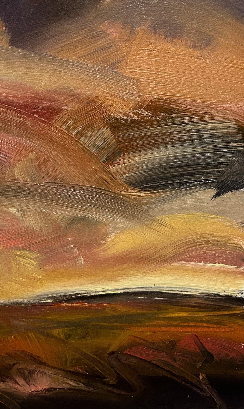 Dancing Light Original Oil On Paper Landscape Painting Detail 1