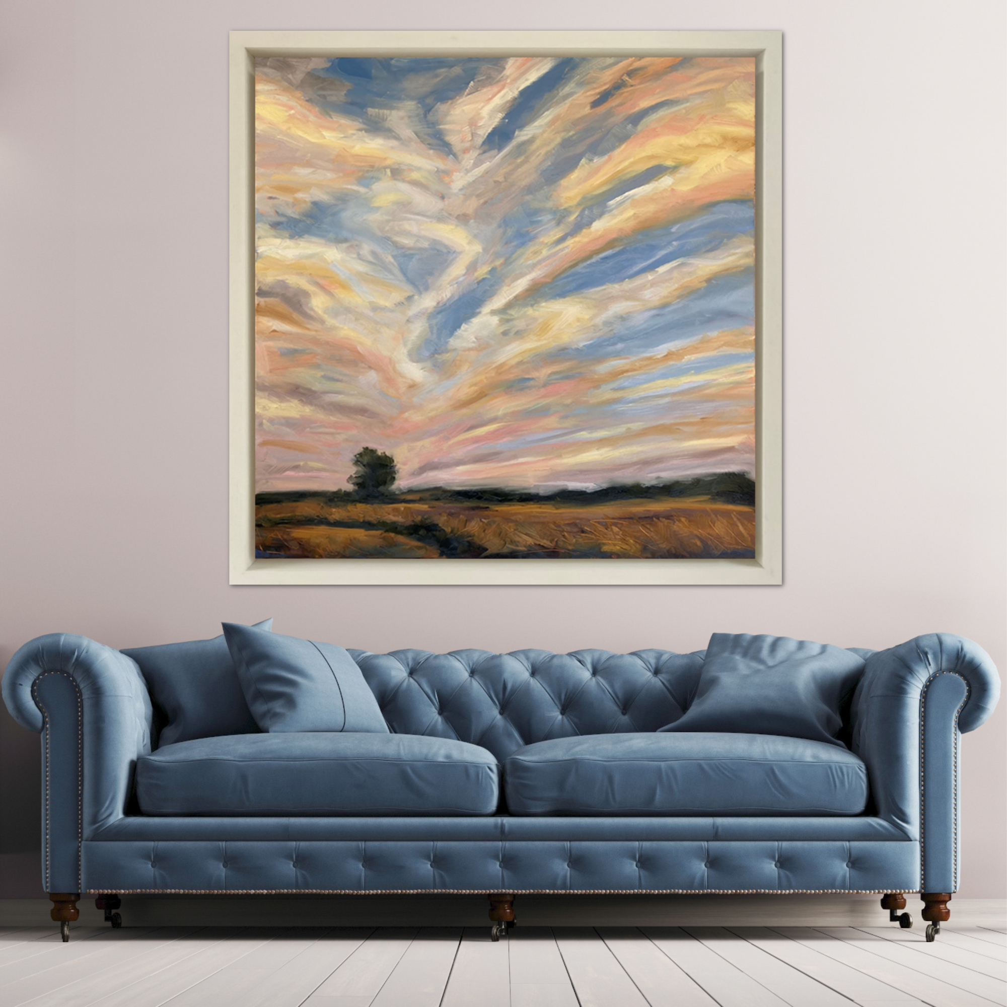 Dreaming Original Oil Landscape Painting In Room Setting 2