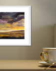 Embers Original Oil On Paper Landscape Painting In Room Setting 3