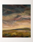 Evening Falls Oil On Paper Landscape Painting In Mount