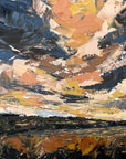 Evening Falls Original Oil Palette Knife Landscape Painting Detail 1