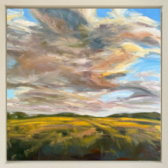 Feel The Breezr Original Landscape Oil Painting In Frame