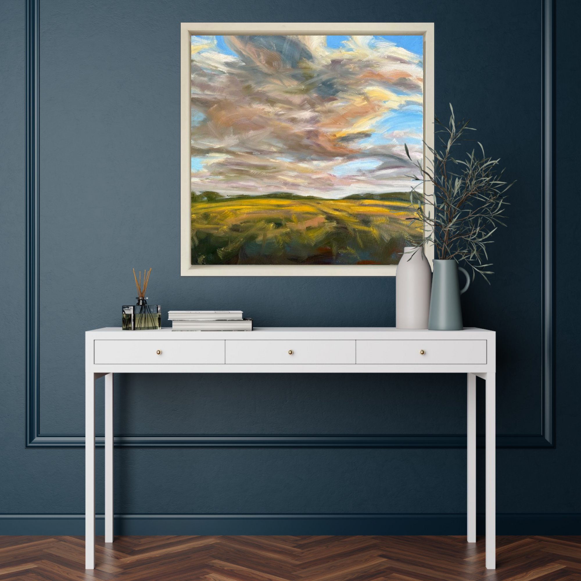 Feel The Breeze Original Oil Landscape Painting In Room Setting 3