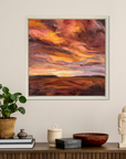 Fiery Light Original Oil Landscape Painting In Room Setting 2