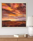 Fiery Light Original Oil Landscape Painting In Room Setting 3