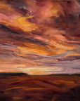 Analyzing image  Fiery Light Original Oil Landscape Painting