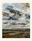 Fly With The Clouds Origina Oil Landscape Palette Knife Painting In Warm Mount