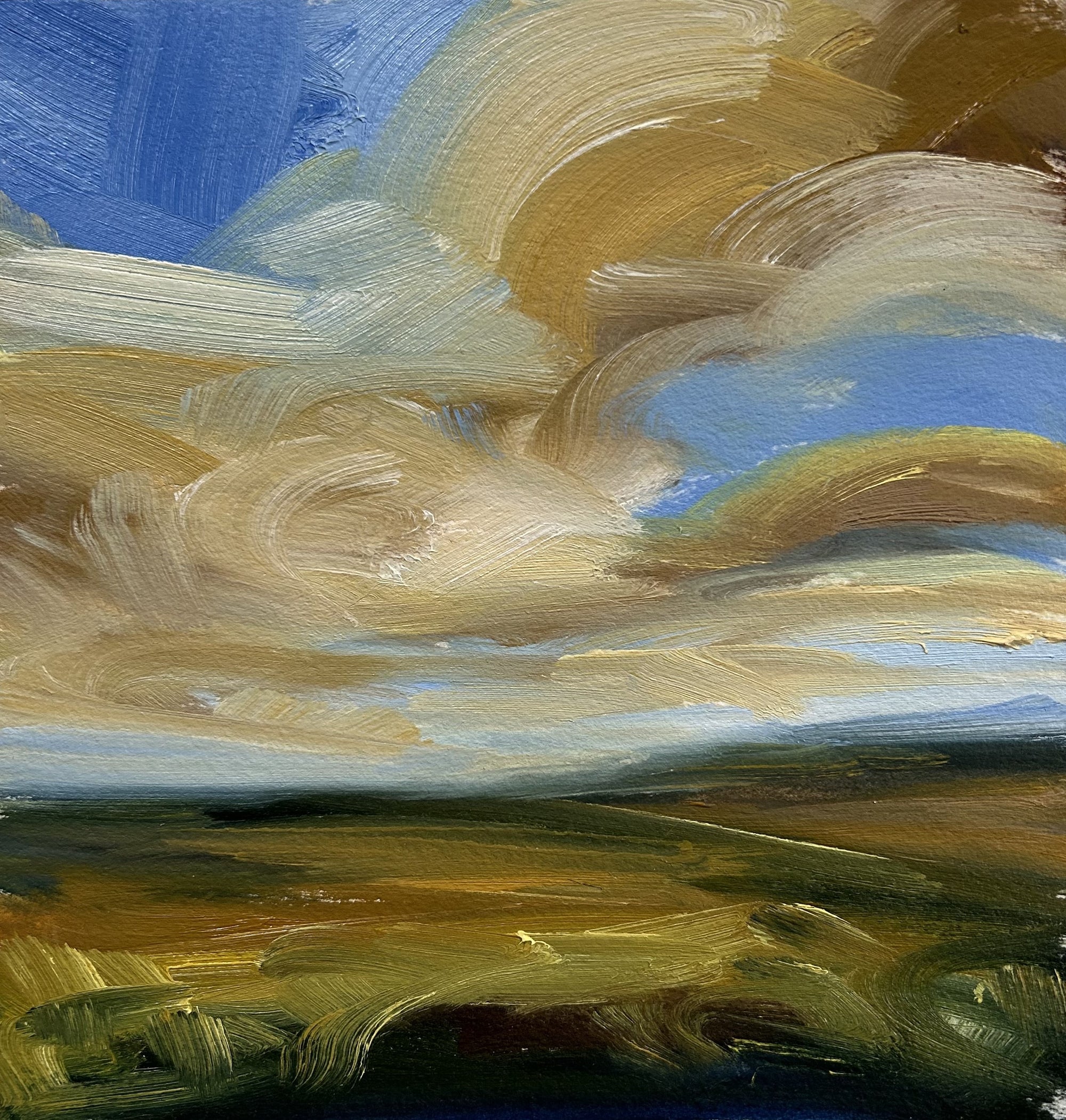 Fresh & Free Original Oil On Paper Landscape Painting