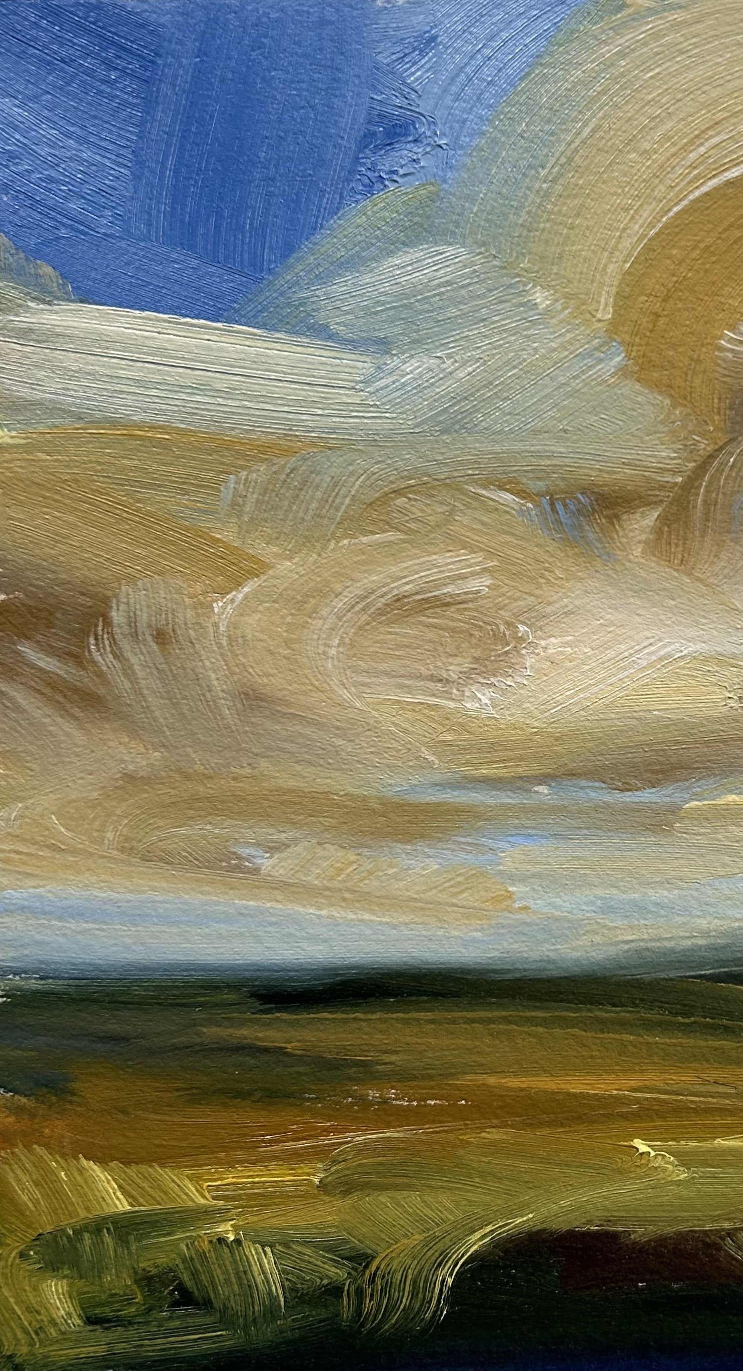 Analyzing imaFresh & Free Original Oil On Paper Landscape Painting Detail 1