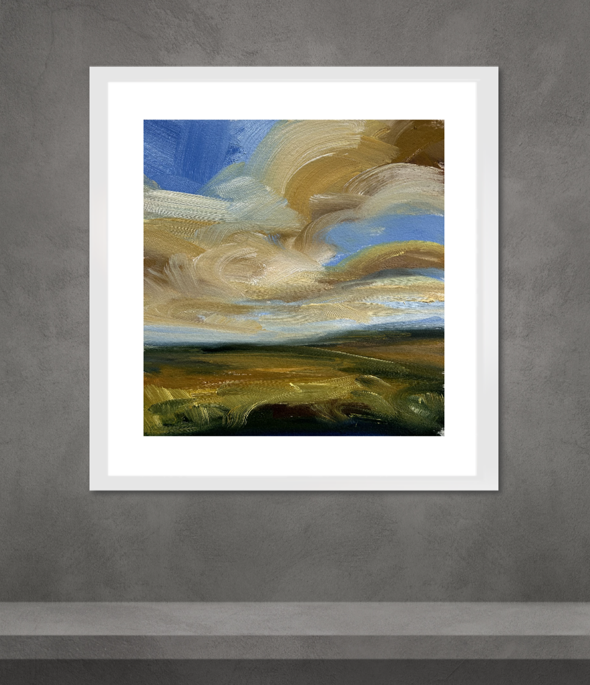 Fresh & Free Original Oil On Paper Landscape Painting In Room Setting 1