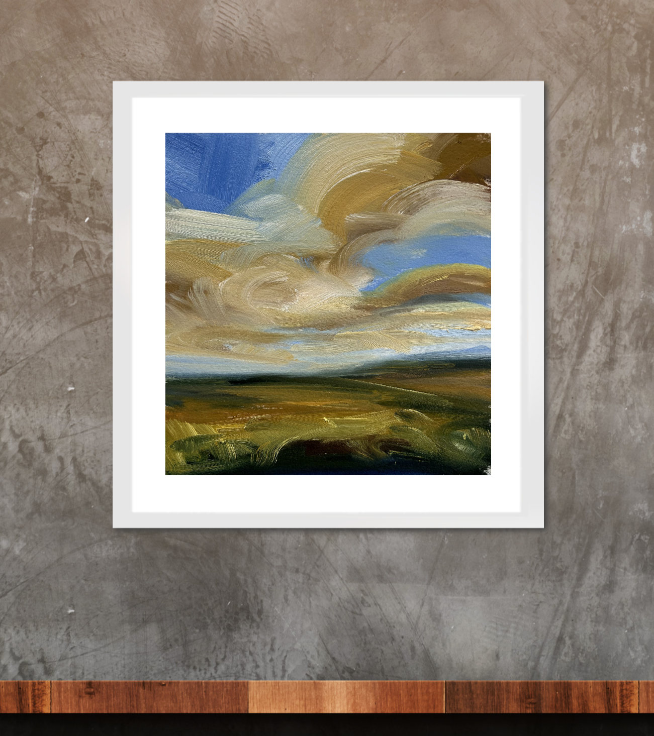 Fresh & Free Original Oil On Paper Landscape Painting In Room Setting 2