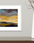 Glowing Light Original Oil On Paper Landscape Painting In Room Setting 3