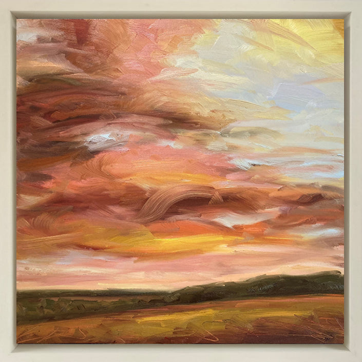 Glowing Original Landscape Oil Painting In Frame