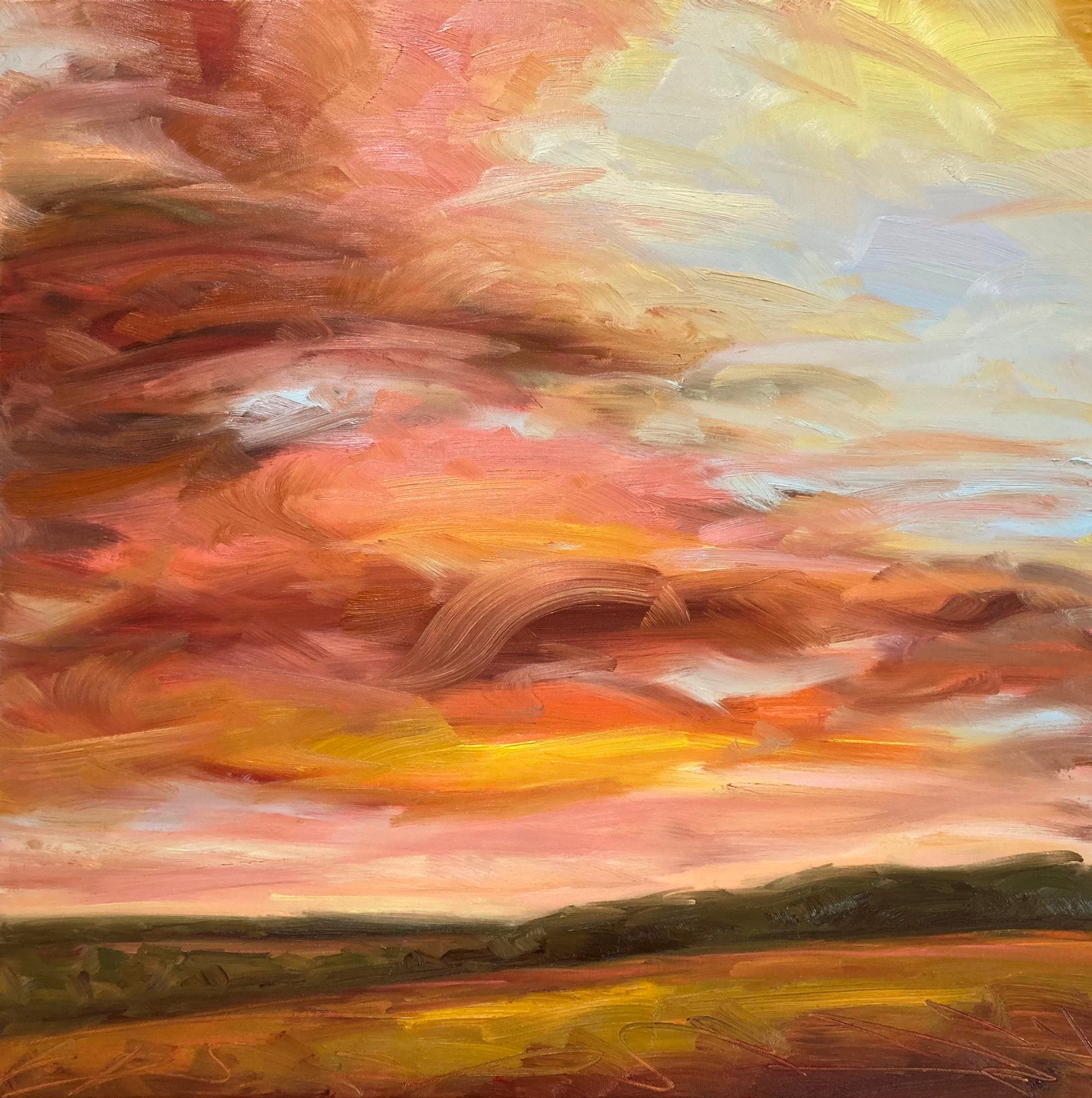 Glowing Original Oil Landscape Painting
