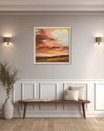 Glowing Original Oil Landscape Painting In Room Setting 2