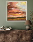 Glowing Original Oil Landscape Painting In Room Setting 3