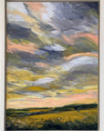 Golden Evening Original Landscape Oil Painting In Frame