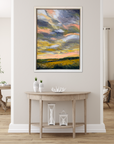 Golden Evening Original Oil Landscape Painting In Room Setting 2
