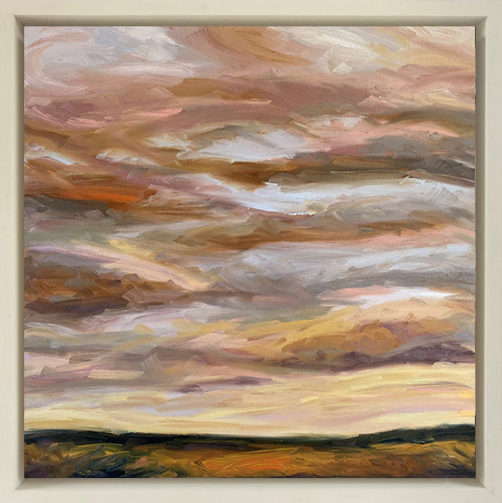 Golden Light Original Oil Landscape Painting In Frame