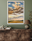 Golden Original Oil Landcape Painting In Room Setting 2