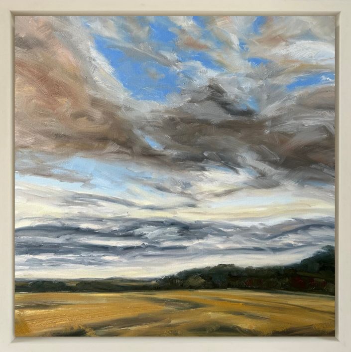 Harvest Days Original Oil Landscape Painting In Frame