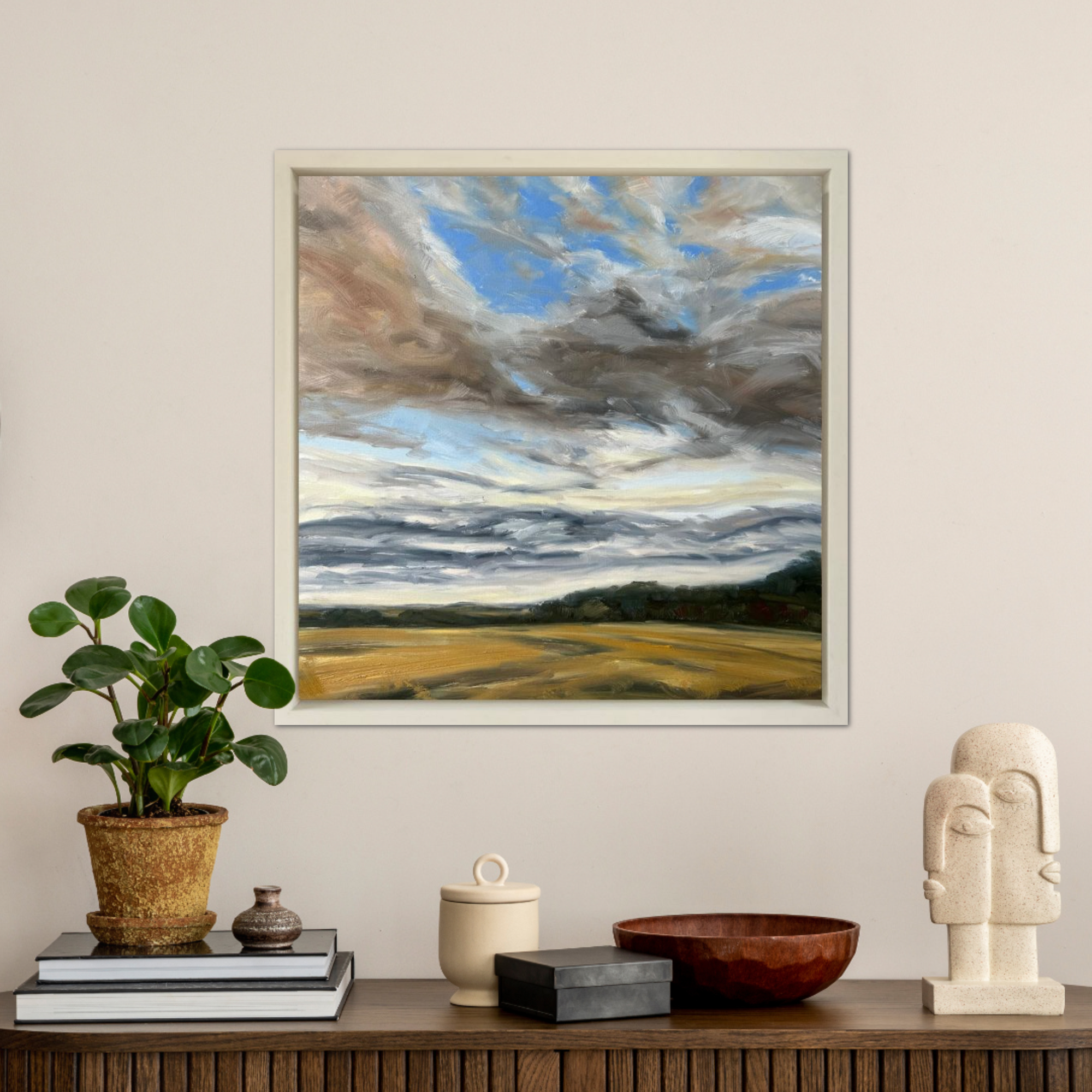 Harvest Days Original Oil Landscape Painting In Room Setting 1