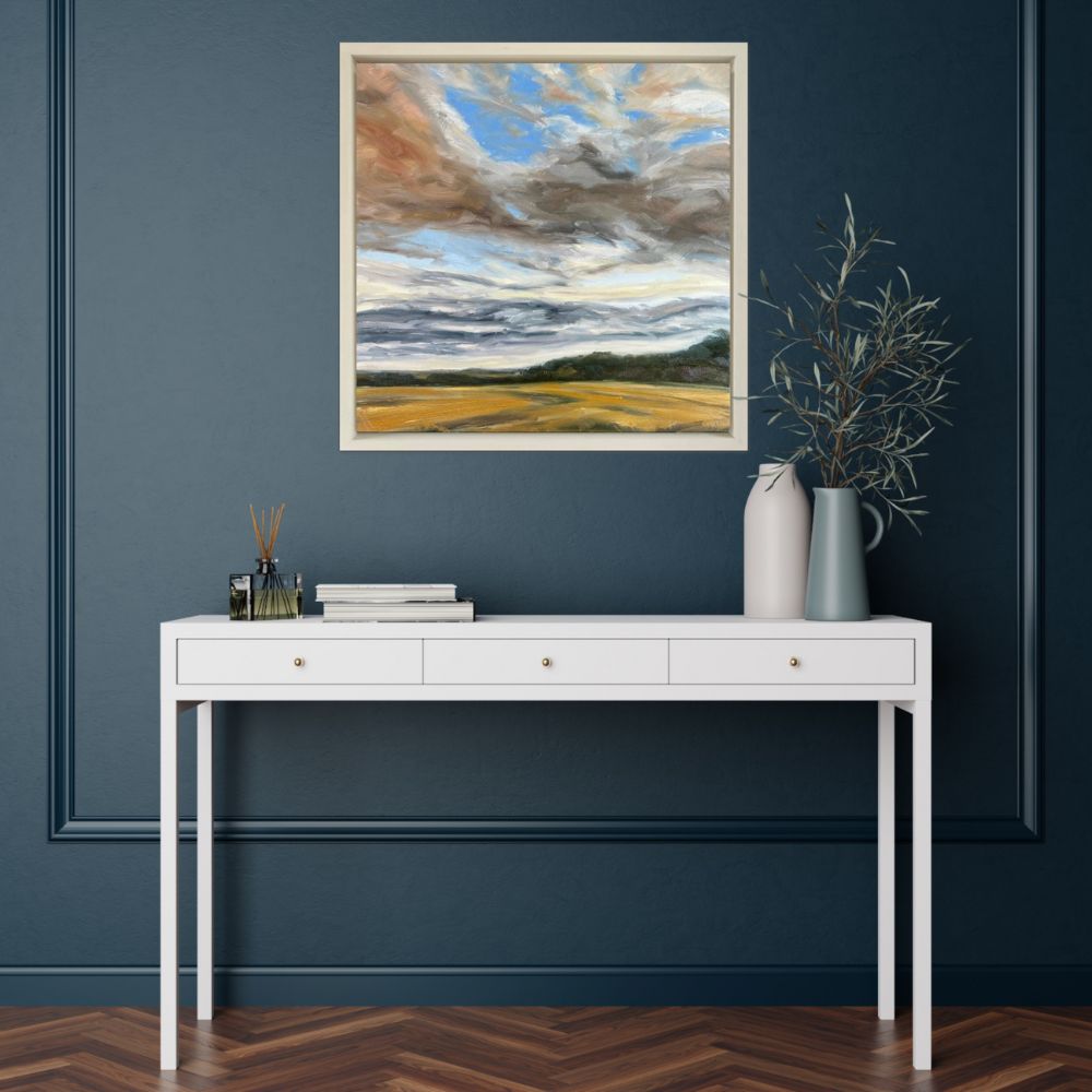 Harvest Days Original Oil Landscape Painting In Room Setting 2