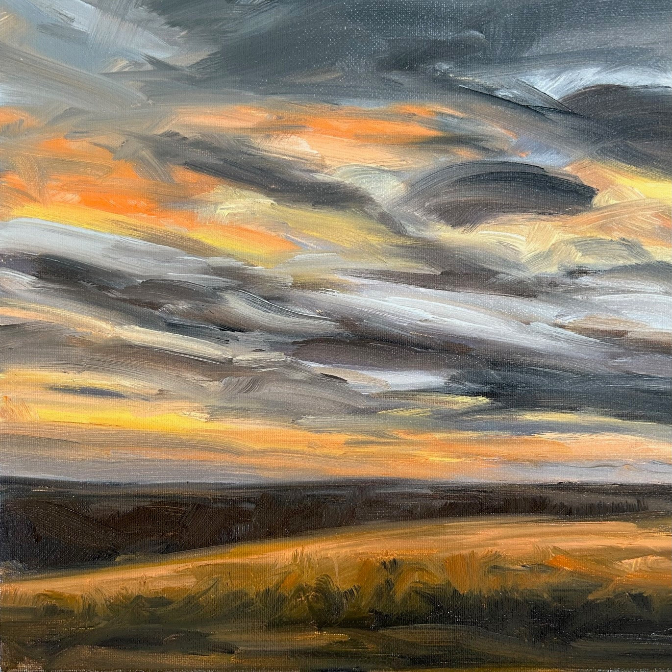 Harvest Glow Original Oil Landscape Painting