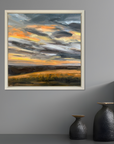 Harvest Glow Original Oil Landscape Painting In Room Setting 1