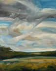 In The Flow Original Oil On Paper Landscape Painting