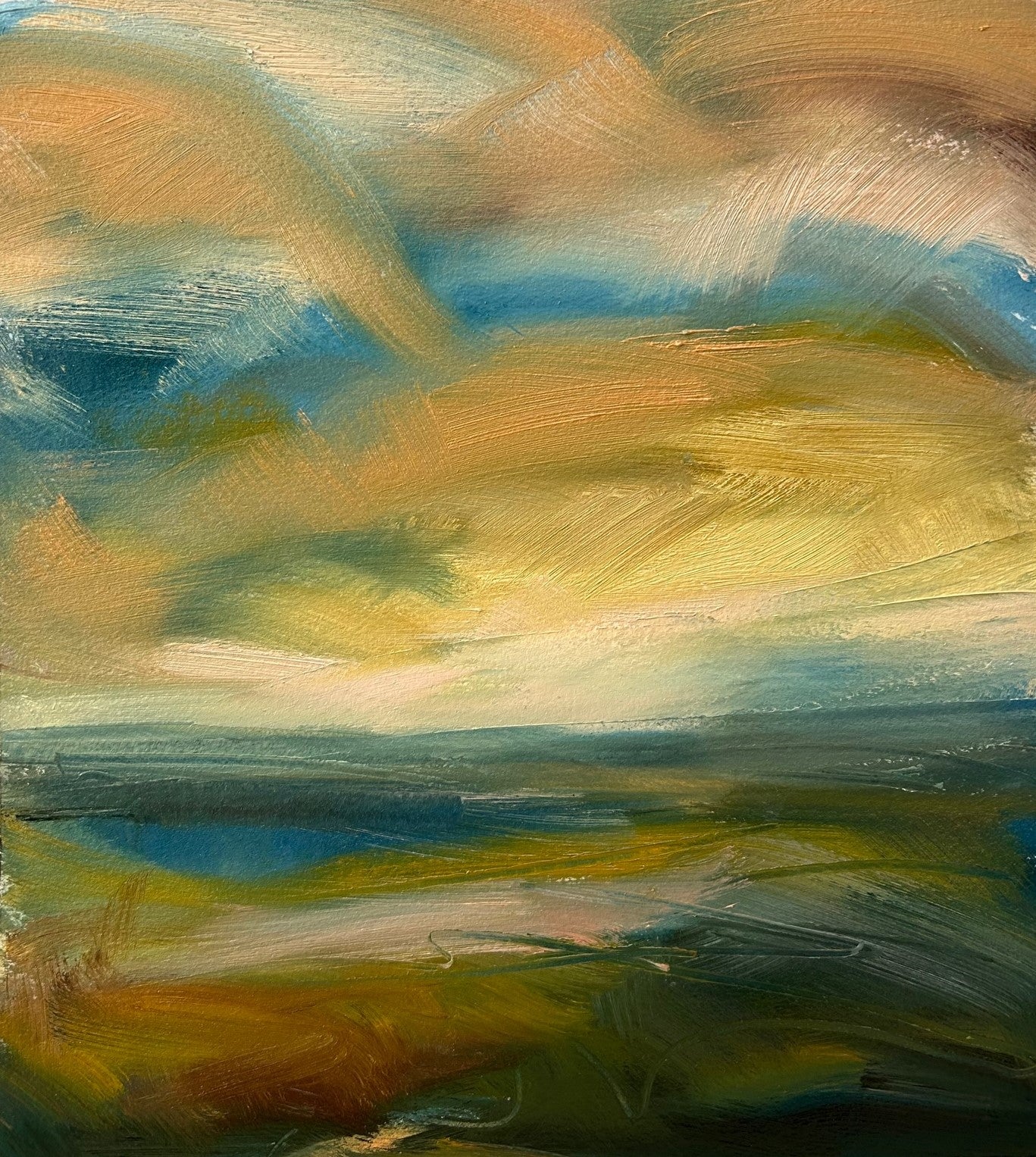 Let My Mind Roam Free Original Oil On Paper Landscape Painting