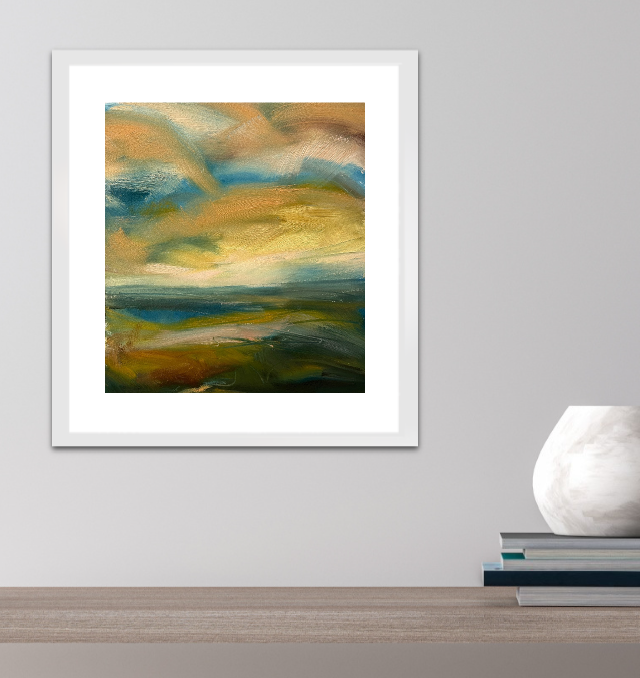 Let My Mind Roam Free Original Oil On Paper Landscape Painting In Room Setting 3