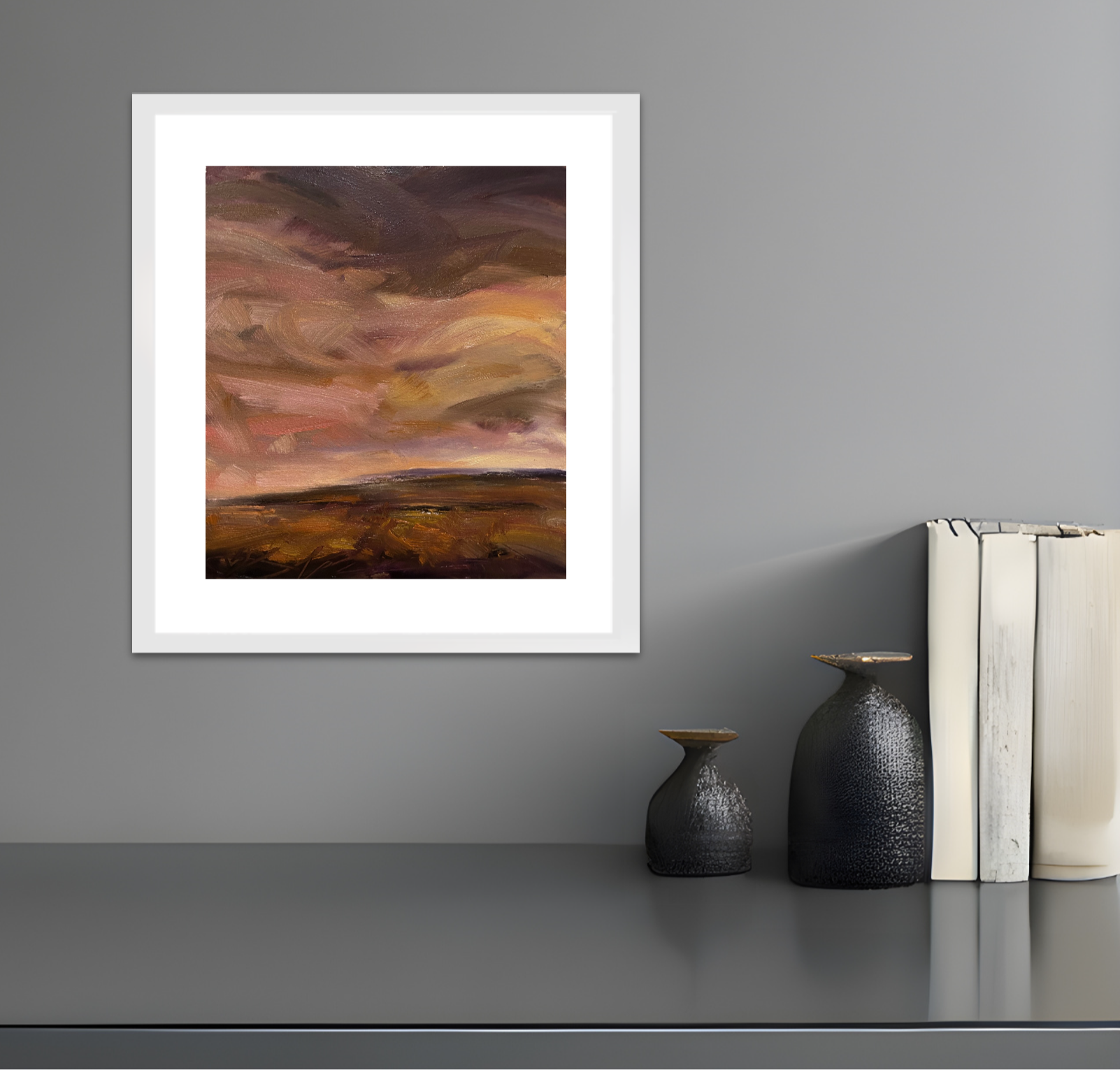 My Soul's Home Original Oil On Paper Landscape Painting In Room Setting 3