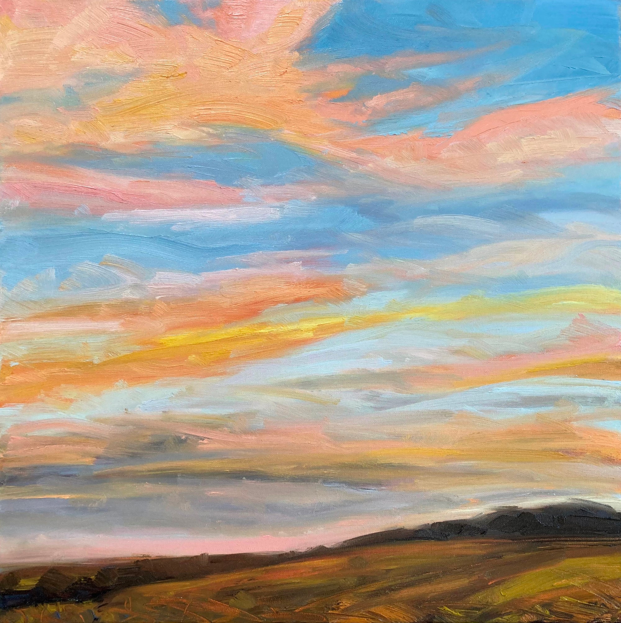 Neon Sky Original Oil Landscape Painting