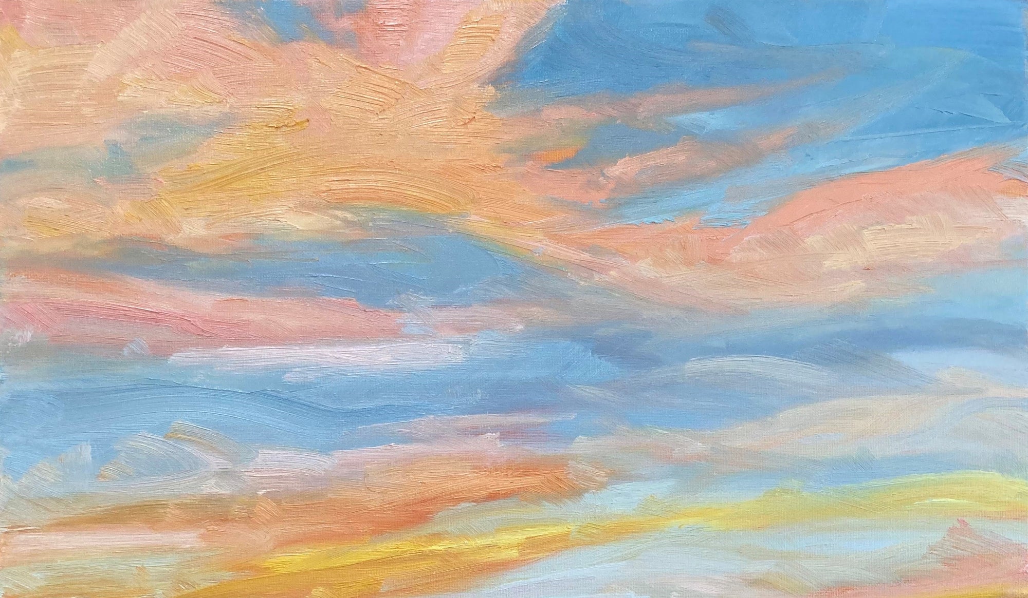 Neon Sky Original Oil Landscape Painting Detail 2