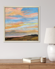 Neon Sky Original Oil Landscape Painting In Room Setting 1