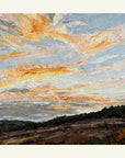Pastel Clouds Original Oil Landscape Palette Knife Painting In Warm Mount