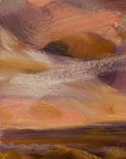 Peach Sky Original Oil On Paper Landscape Painting Detail 1